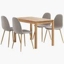 Bild 1 von JEGERUP L115 Tisch Eiche + 4 TINGLEV Stühle grau/Eiche
