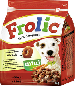 Frolic 100% Complete Mini mit Rind, Karotten & Reis Hundefutter trocken 1KG