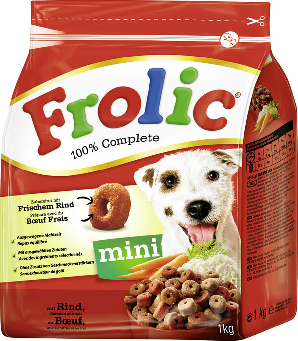 Bild 1 von Frolic 100% Complete Mini mit Rind, Karotten & Reis Hundefutter trocken 1KG