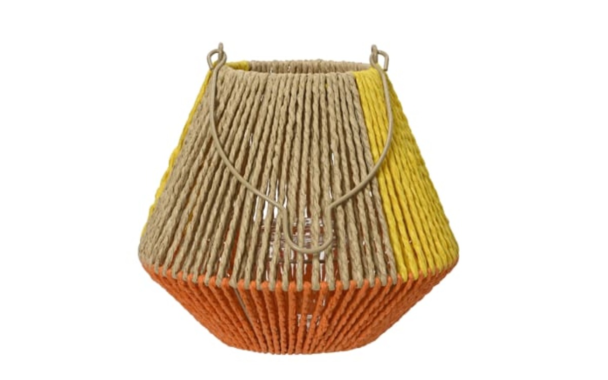 Bild 1 von Laterne, Jute, gelb/orange/beige, 21 cm