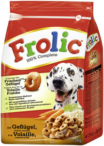 Frolic 100% Complete mit Geflügel, Gemüse & Reis Hundefutter trocken 1,5KG
