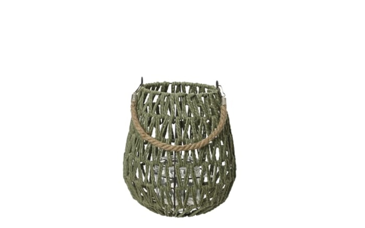 Bild 1 von Laterne, Jute, grün, 22 cm