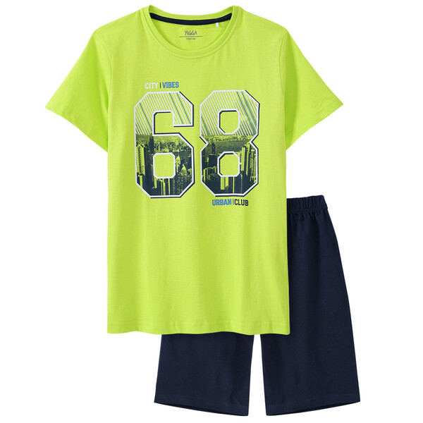 Bild 1 von Jungen Shorty mit Print NEONGRÜN / DUNKELBLAU