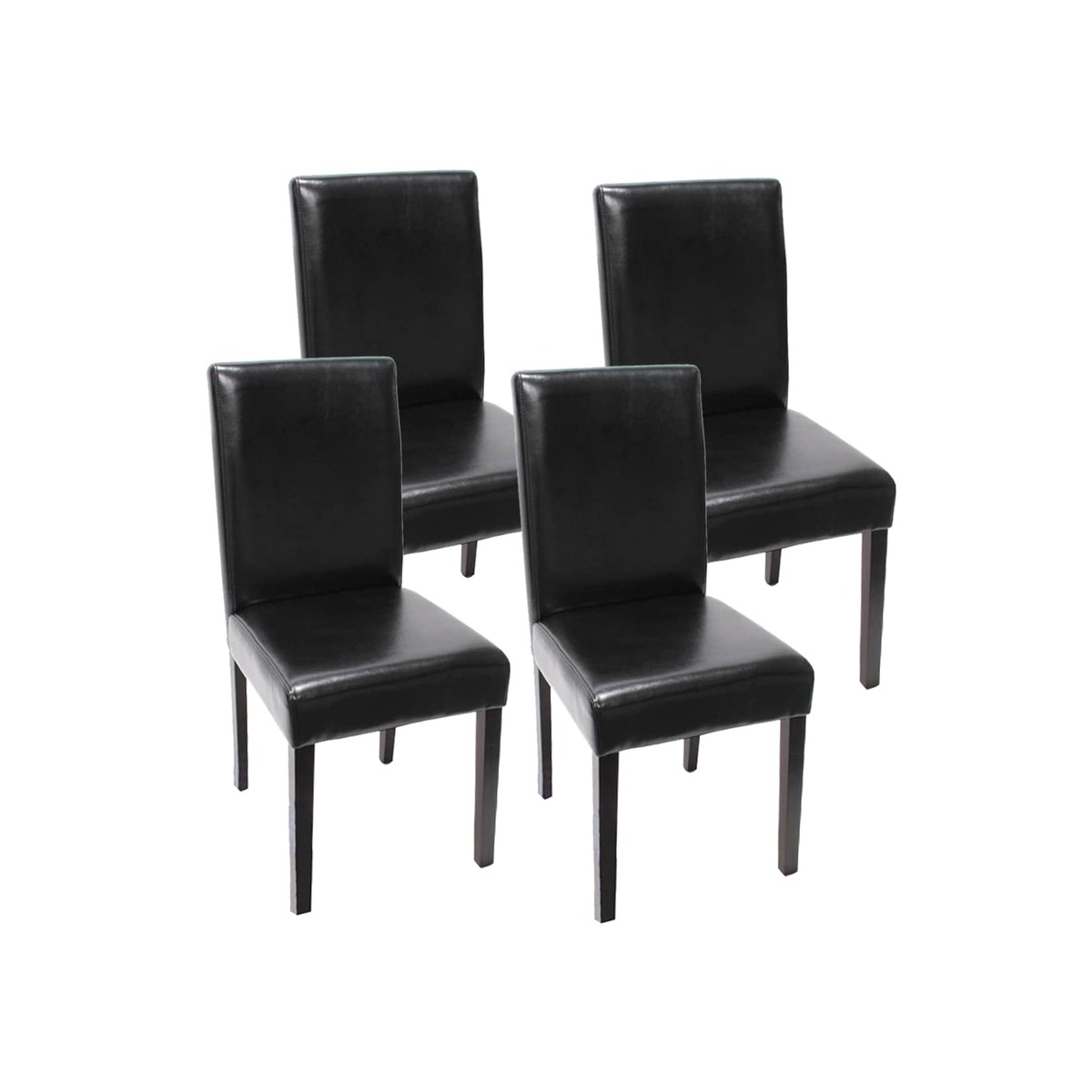 Bild 1 von 4er-Set Esszimmerstuhl Stuhl Küchenstuhl Littau ~ Kunstleder, weiß helle Beine