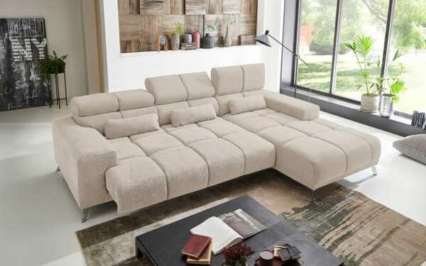 Bild 2 von Puris - Wohnlandschaft Speed, beige, Ottomane rechts, inkl. Funktionen