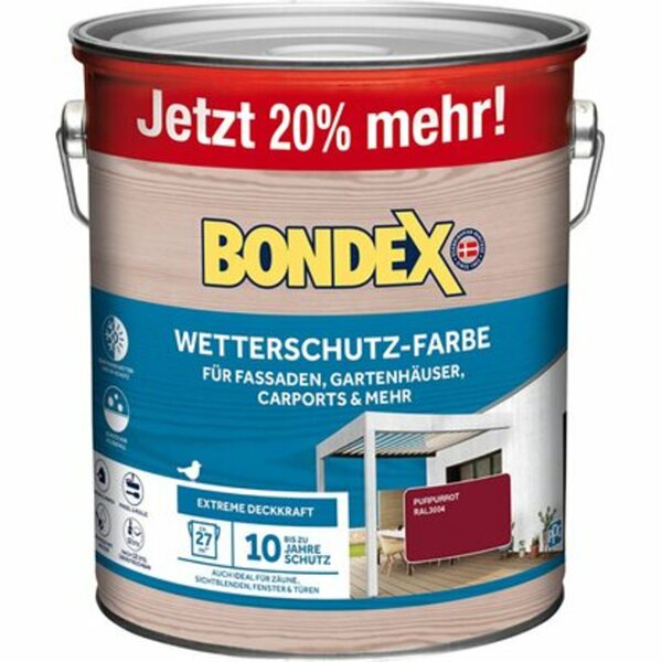 Bild 1 von Bondex Wetterschutzfarbe purpurrot 3 L