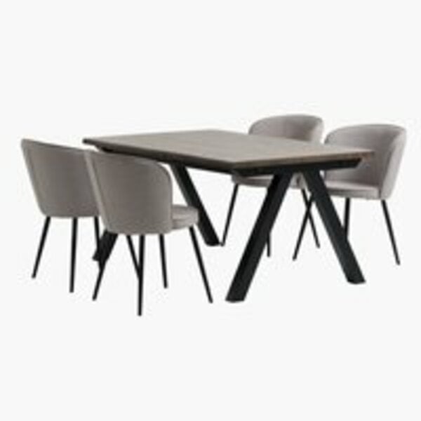 Bild 1 von SANDBY L160 Tisch dunkle Eiche + 4 RISSKOV Stühle hellgrau