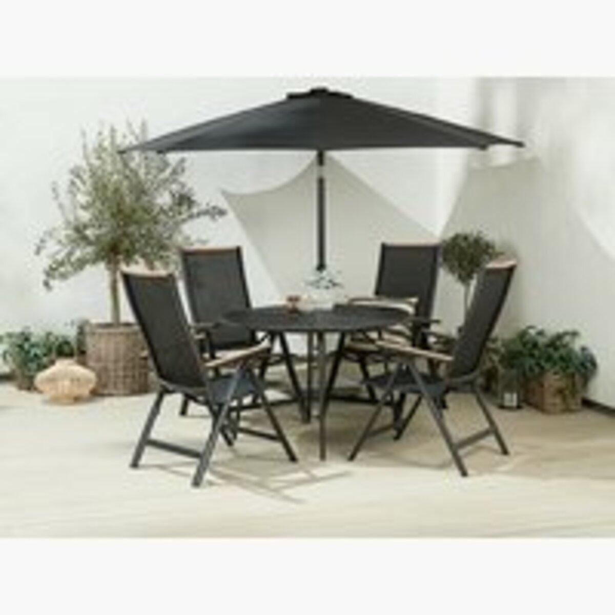 Bild 1 von RANGSTRUP Ø110 Tisch + 4 BREDSTEN Stuhl schwarz