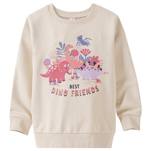 Mädchen Sweatshirt mit Dino-Print BEIGE