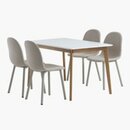 Bild 1 von JEGIND L130 Tisch weiß + 4 EJSTRUP Stühle beige