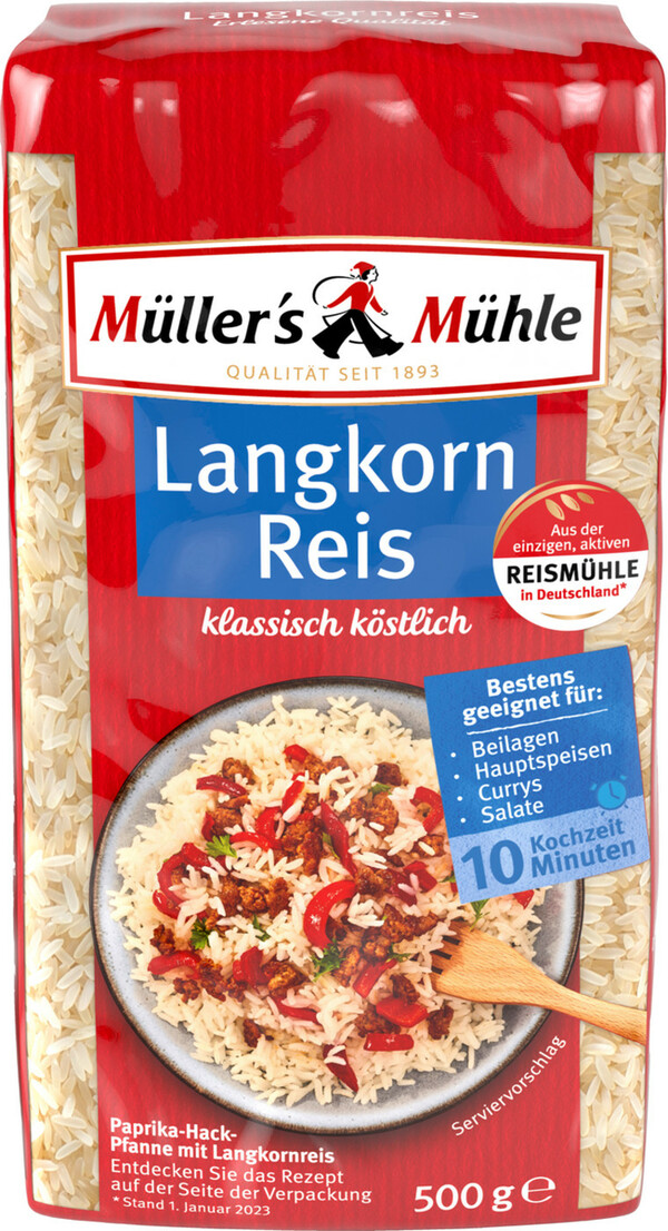 Bild 1 von Müllers Mühle Langkorn Parboiled Reis 500G