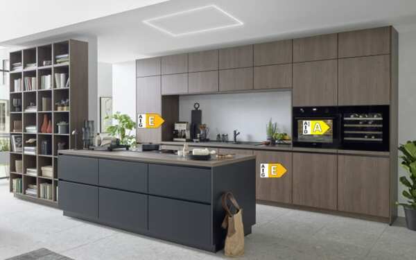 Bild 4 von Nobilia - Einbauküche Rosian,Torna, schwarz/Nussbaum Nachbildung, inkl. Siemens Elektrogeräte