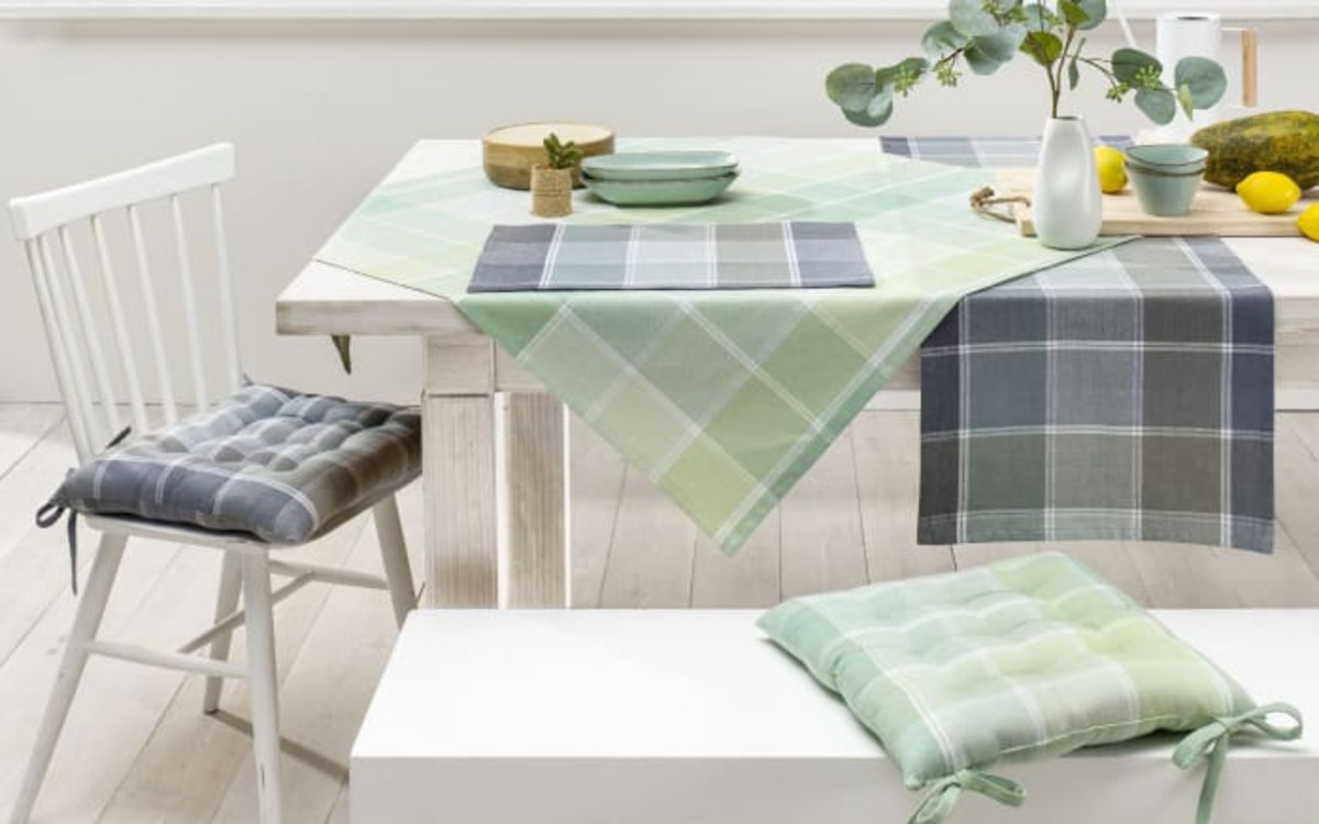 Bild 2 von Sitzkissen, grau kariert, 40 x 40 cm