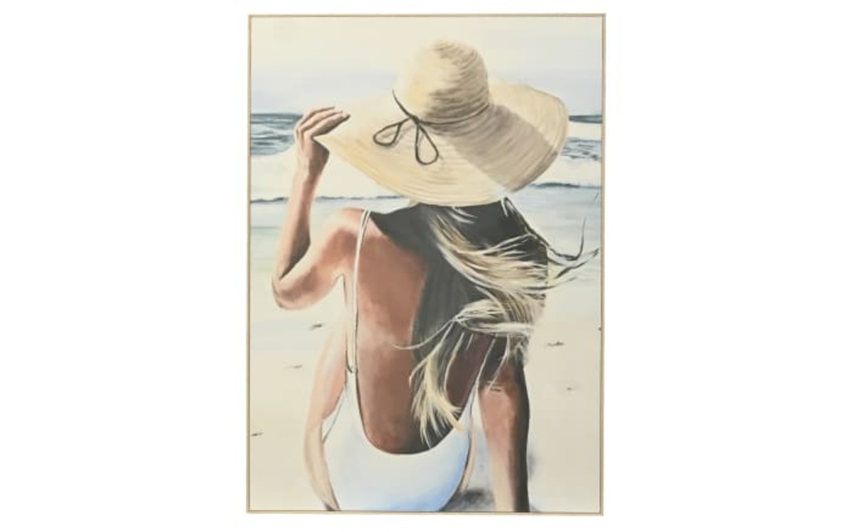 Bild 1 von Gemälde, Motiv Frau am Strand, 50 x 70 x 2,5 cm