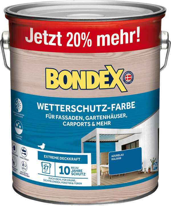 Bild 1 von Bondex Wetterschutzfarbe azur 3 L