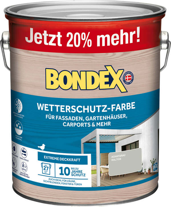 Bild 1 von Bondex Wetterschutzfarbe achatgrau 3 L