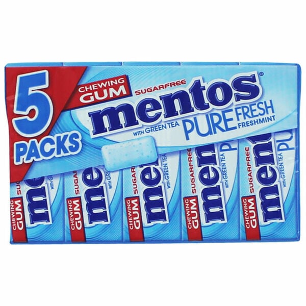 Bild 1 von Mentos Gum Pure Fresh Mint, 5er Pack