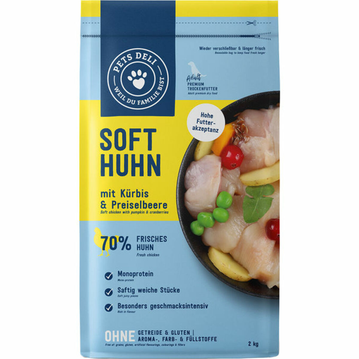 Bild 1 von Pets Deli Trockenfutter Soft Huhn mit Kürbis & Preiselbeere