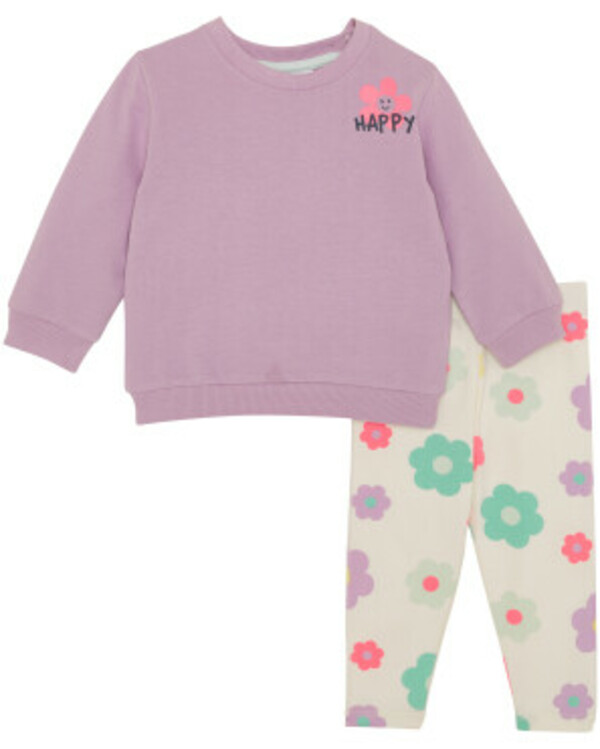 Bild 1 von Blumen Sweatshirt + Leggings, Ergee, 2-tlg. Set, helllila