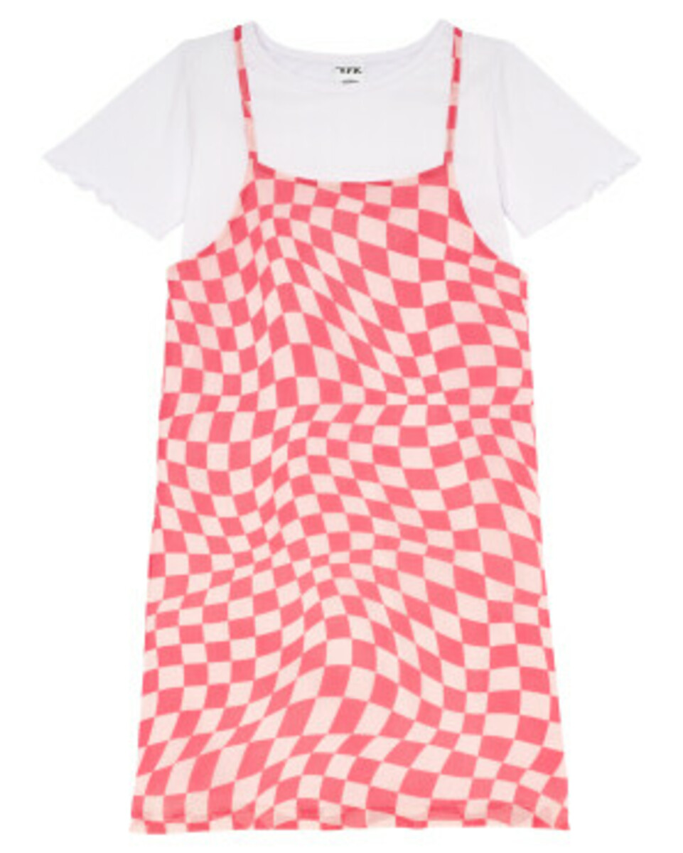 Bild 1 von Kleid 2-in-1-Optik, Y.F.K., aus Mesh, pink gemustert