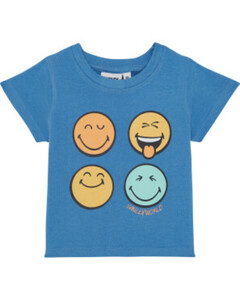 Smiley World T-Shirt, Schulterknöpfe, blau