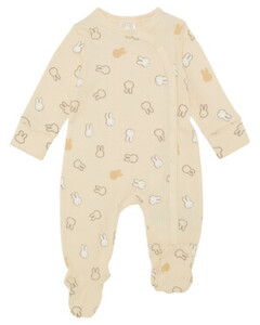 Miffy Newborn Schlafanzug, Knopfleiste, offwhite