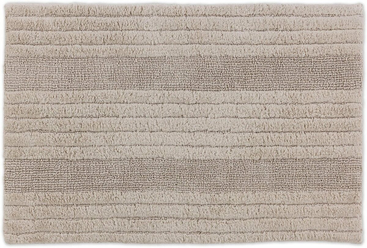 Bild 1 von Badematte Bahamas Streifen SCHÖNER WOHNEN-Kollektion, Höhe 30 mm, beidseitig nutzbar, fußbodenheizungsgeeignet, Baumwolle, rechteckig, waschbar, Streifen Design, Badezimmerteppich, Baumwolle, Beig