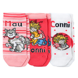 3 Paar Conni Sneaker-Socken im Set WEISS / PINK / ROSA
