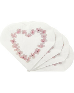 Herzförmige Servietten, 12er-Pack, verschiedene Designs, weiß