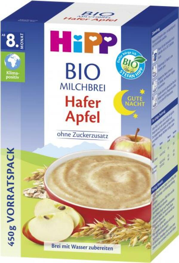 Bild 1 von Hipp Bio Milchbrei Gute-Nacht Hafer Apfel