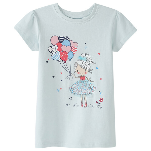 Bild 1 von Mädchen T-Shirt mit Print-Applikation HELLBLAU