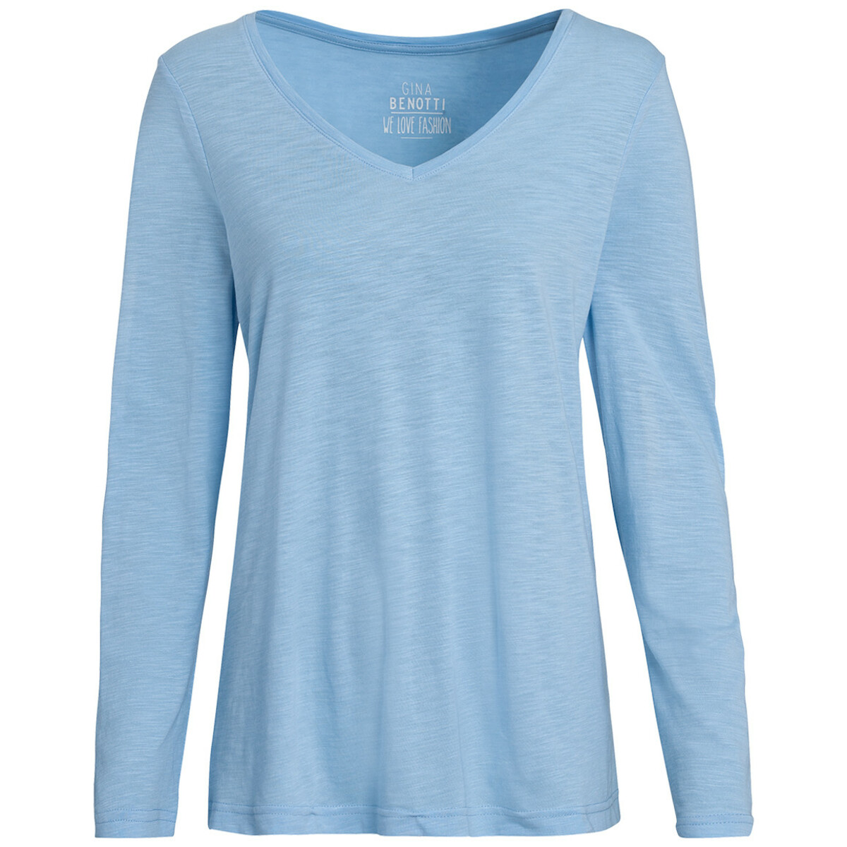 Bild 1 von Damen Langarmshirt mit Flammgarn HELLBLAU
