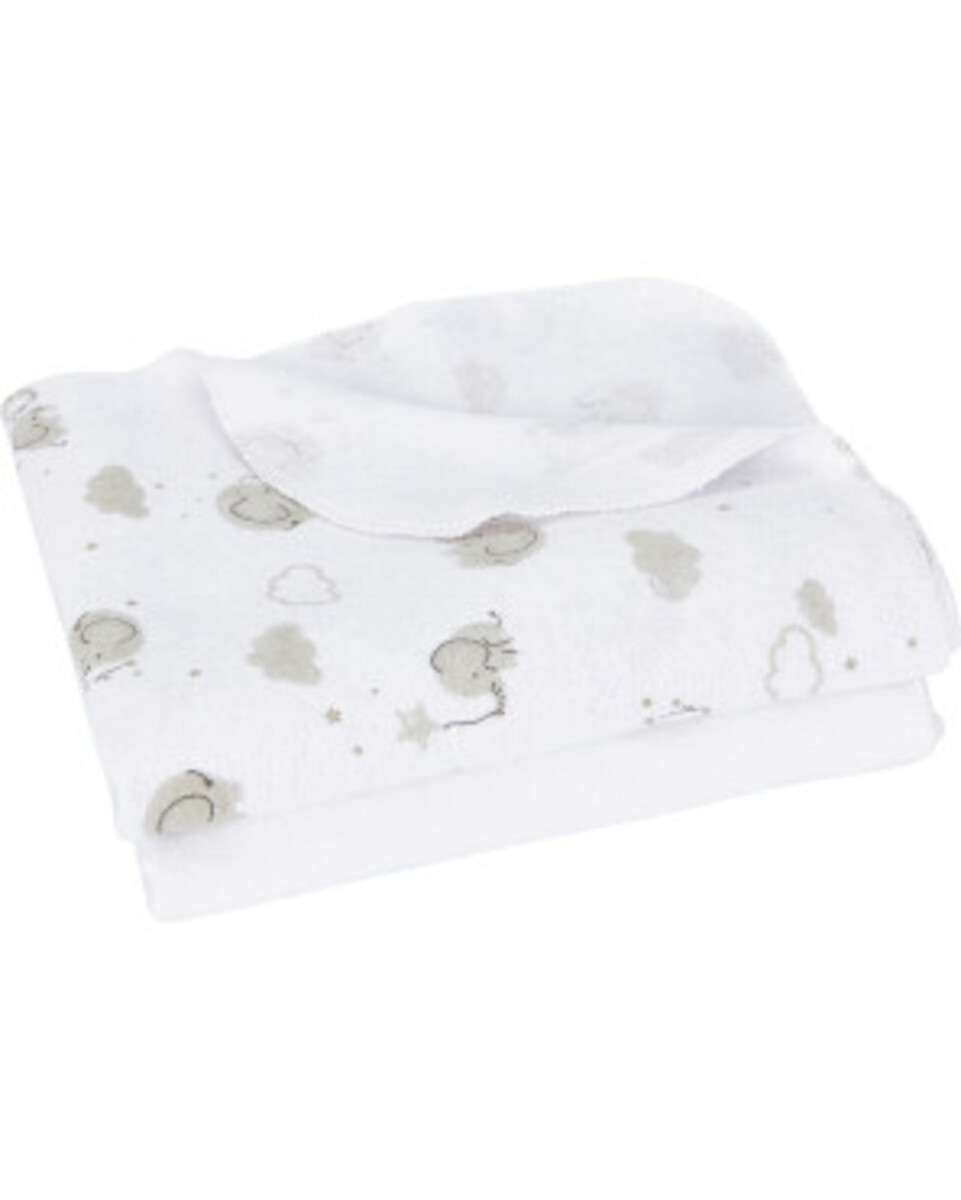 Bild 1 von Molton-Tücher Elefanten, 2er-Pack, Ergee, weiß