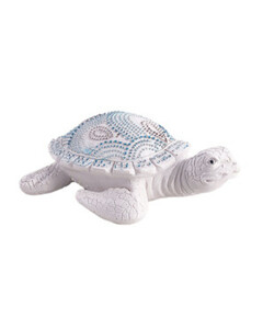 Deko-Schildkröte, ca. 14 x 11 x 5 cm, weiß/blau