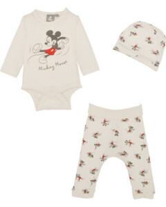Mickey Mouse Newborn Mütze + Body + Hose, 3-tlg. Set, orange