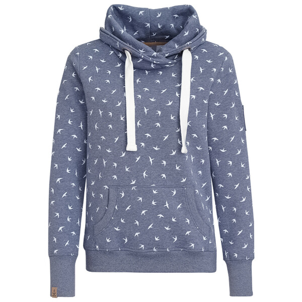 Bild 1 von Damen Hoodie mit Schwalben-Allover TAUBENBLAU