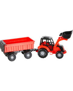 Sandspielzeug, Traktor mit Anhänger, rot