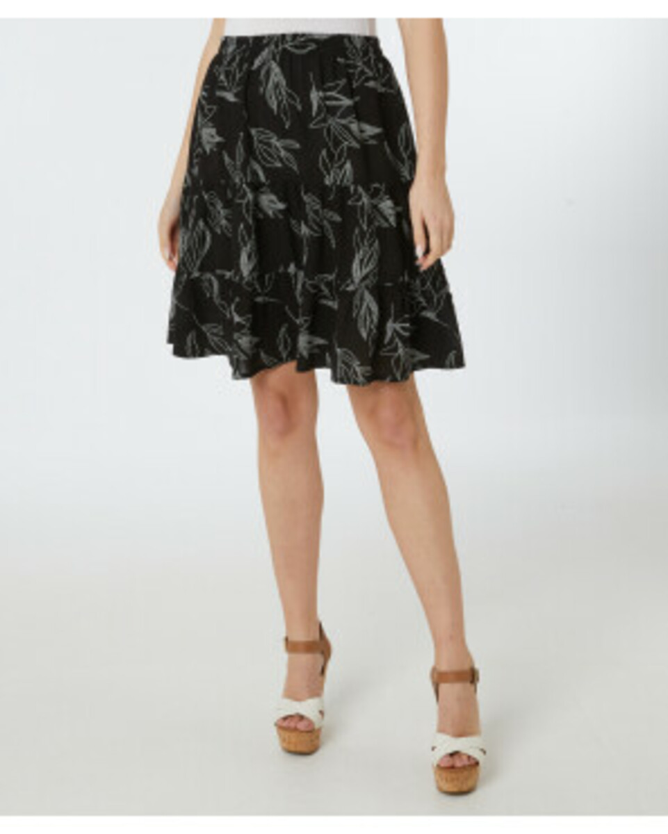 Bild 1 von Locker sitzender Rock, Janina, elastischer Bund, schwarz bedruckt