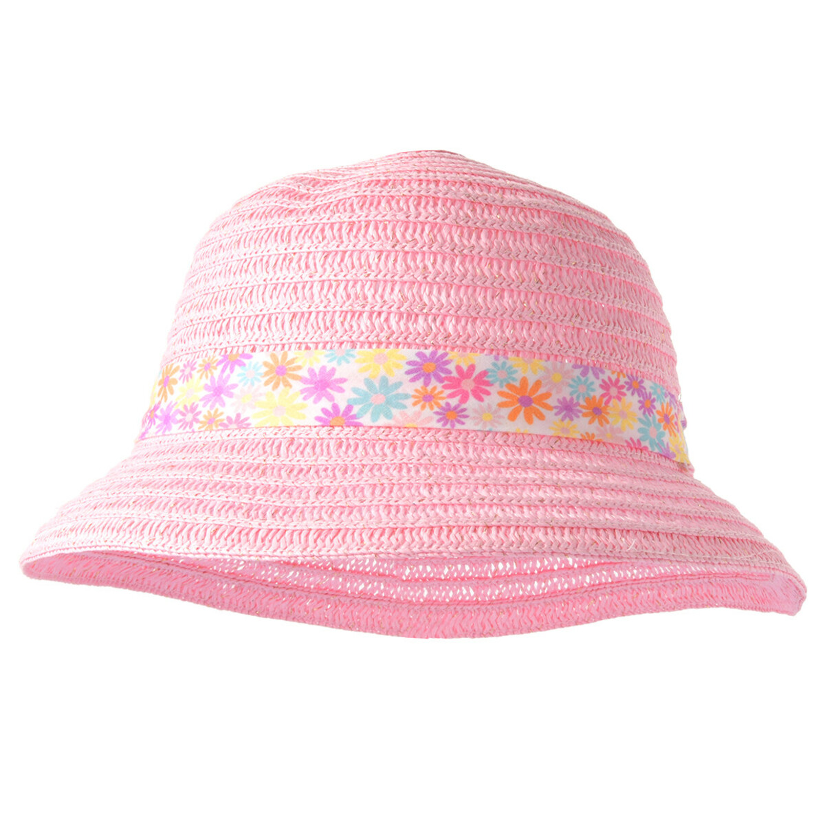 Bild 1 von Strohhut mit floralem Band ROSA