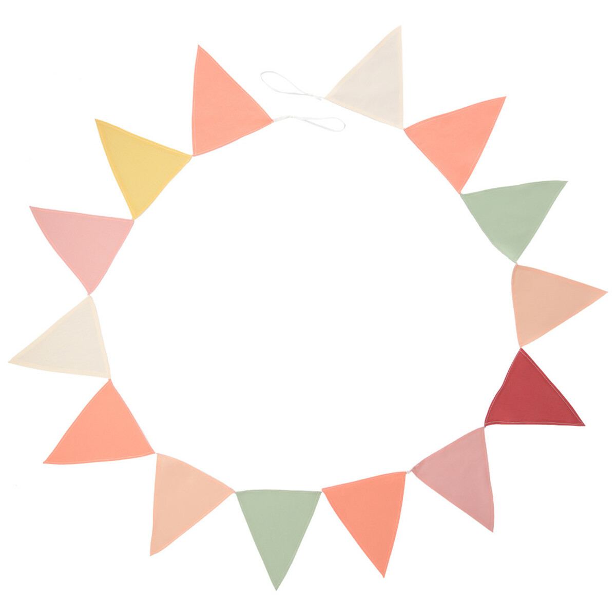 Bild 1 von Wimpelgirlande mit 14 Wimpeln ROSA / APRICOT / HELLGRÜN