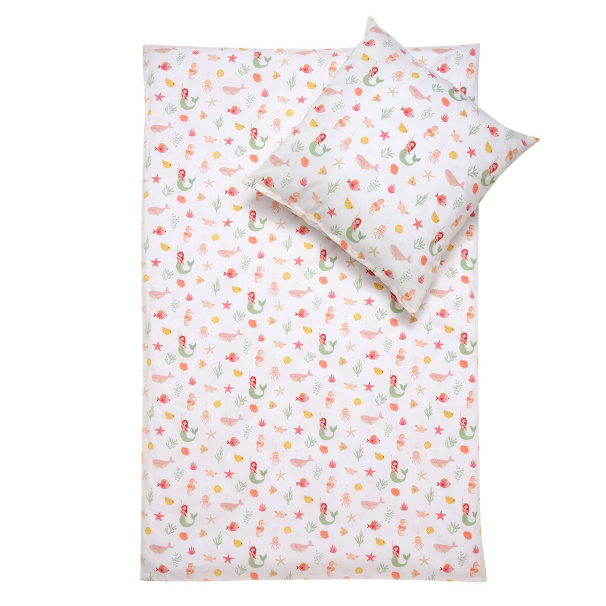 Bild 1 von Renforcé Kinder Bettwäsche 135 x 200 cm APRICOT / WEISS