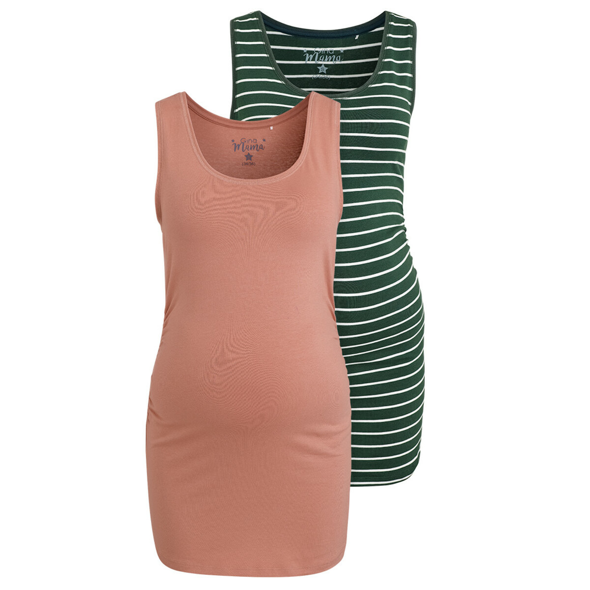 Bild 1 von 2 Damen Umstands-Tops im Set ROSA / DUNKELGRÜN