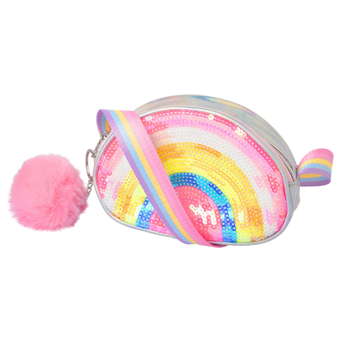 Bild 1 von Mädchen Umhängetasche mit Regenbogen-Motiv SILBER / BUNT