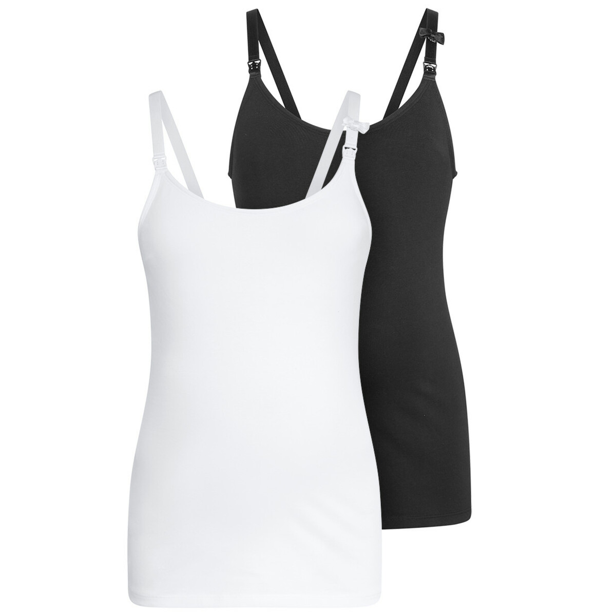 Bild 1 von 2 Damen Still-Unterhemden im Set WEISS / SCHWARZ