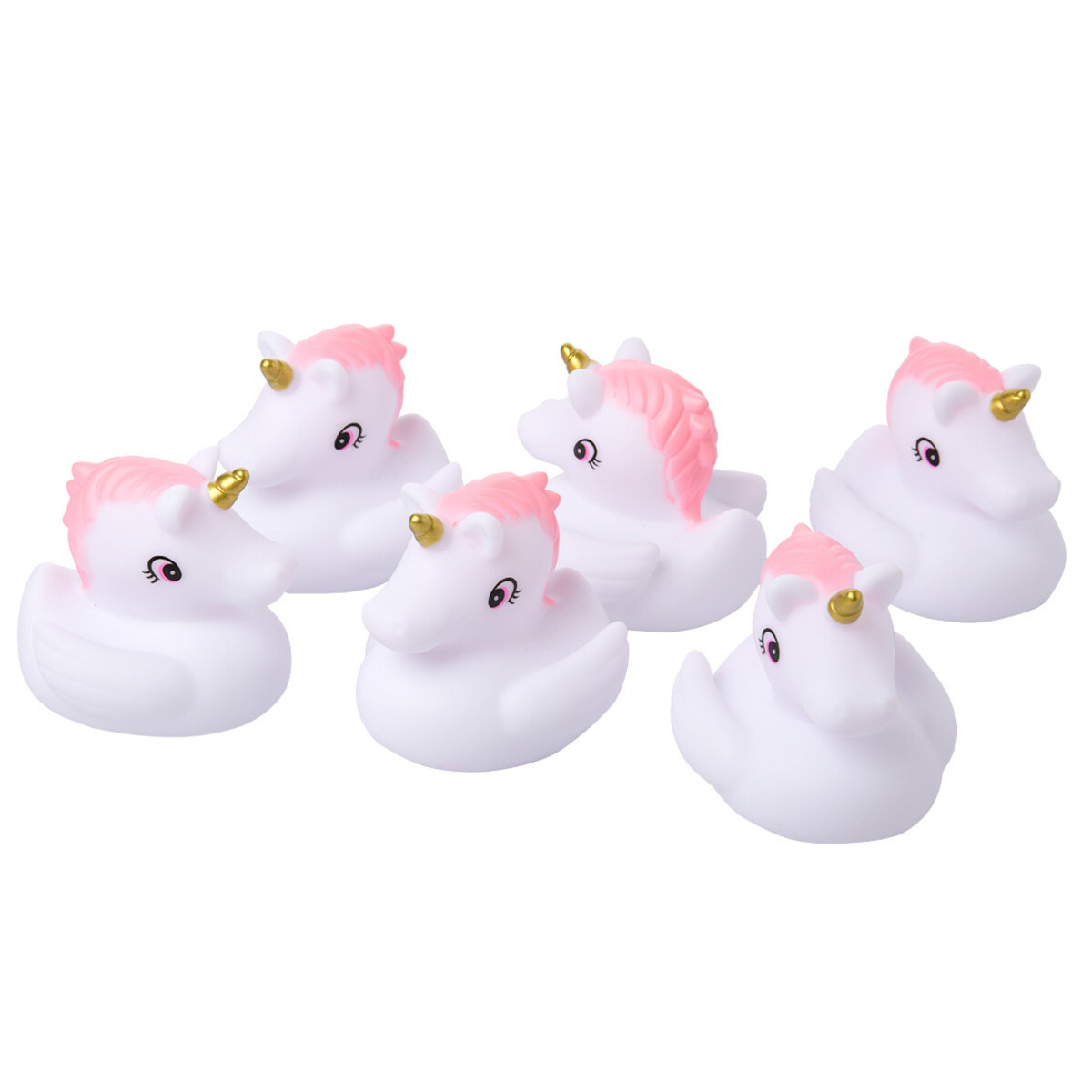 Bild 1 von 6er Set Badetiere Einhörner WEISS