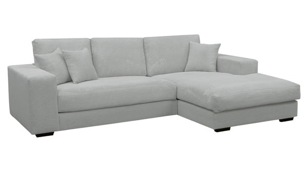 Bild 1 von Ecksofa Cordbezug grau 286 x 184 cm - EDEN