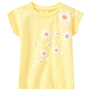 Mädchen T-Shirt mit Blumen-Motiven GELB