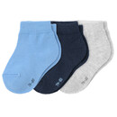 Bild 1 von 3 Paar Baby Socken in verschiedenen Farben DUNKELBLAU / BLAU / HELLGRAU