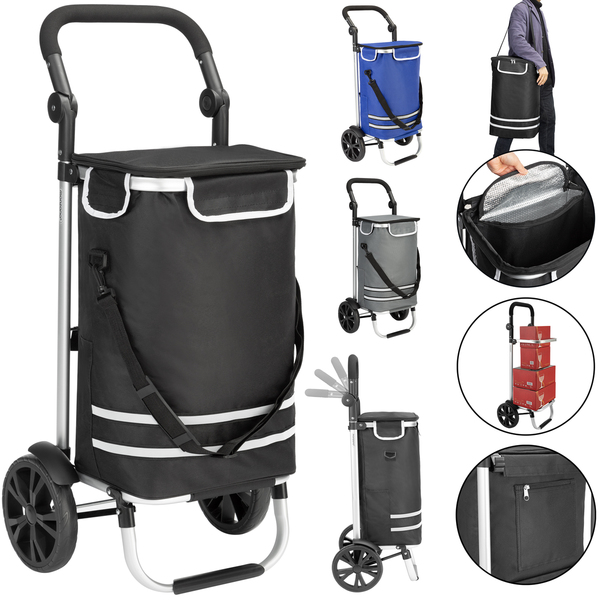 Bild 3 von monzana® Einkaufstrolley Alu 35l 54 x 31 x 24cm grau