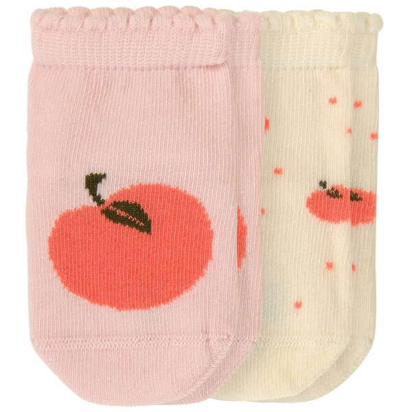 Bild 1 von 2 Paar Newborn Socken mit Orangen ROSA / CREME